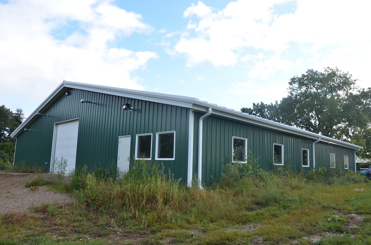 Green pole building construction