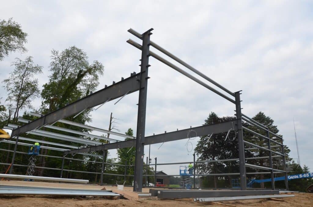 steel erection progress