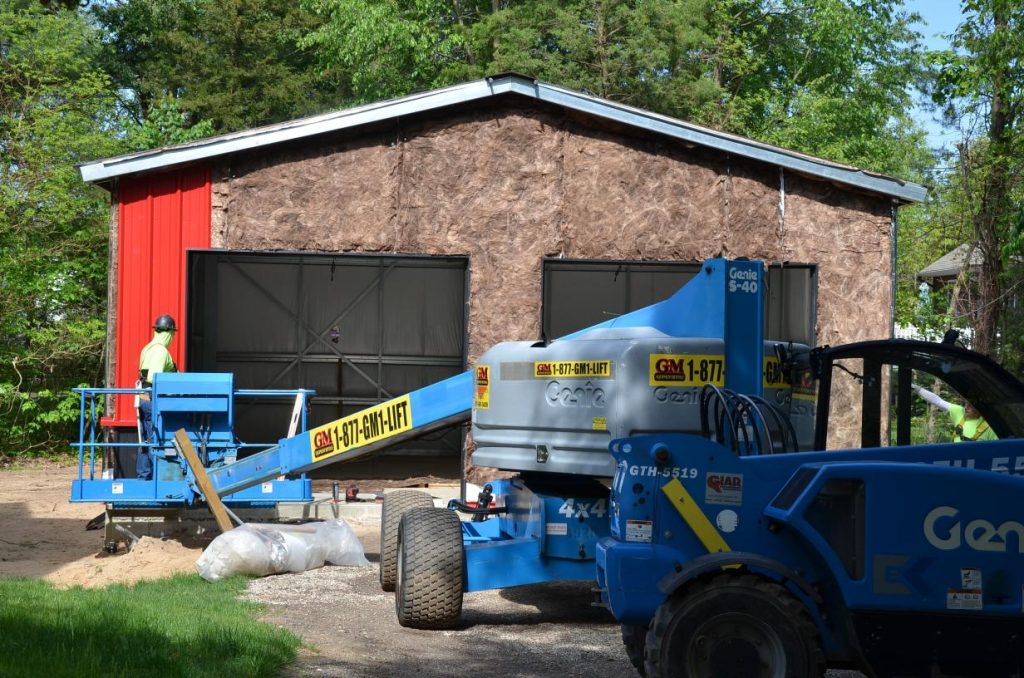 view with 2 garage doors